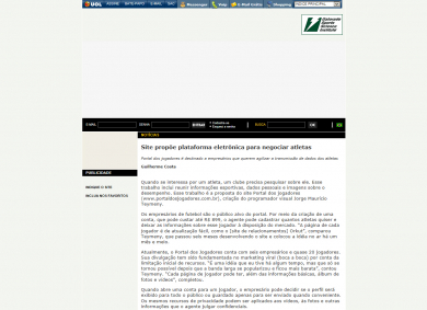 Site propõe plataforma eletrônica para negociar atletas